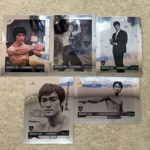All 5 Bruce Lee Dragon 2024 Silver Chrome Refractor MMA Movie Cards BV $50